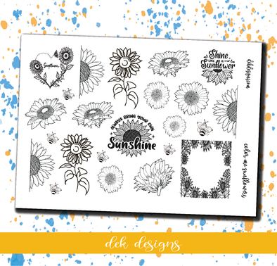 Color Me - Sunflower Sheet - DEK Designs