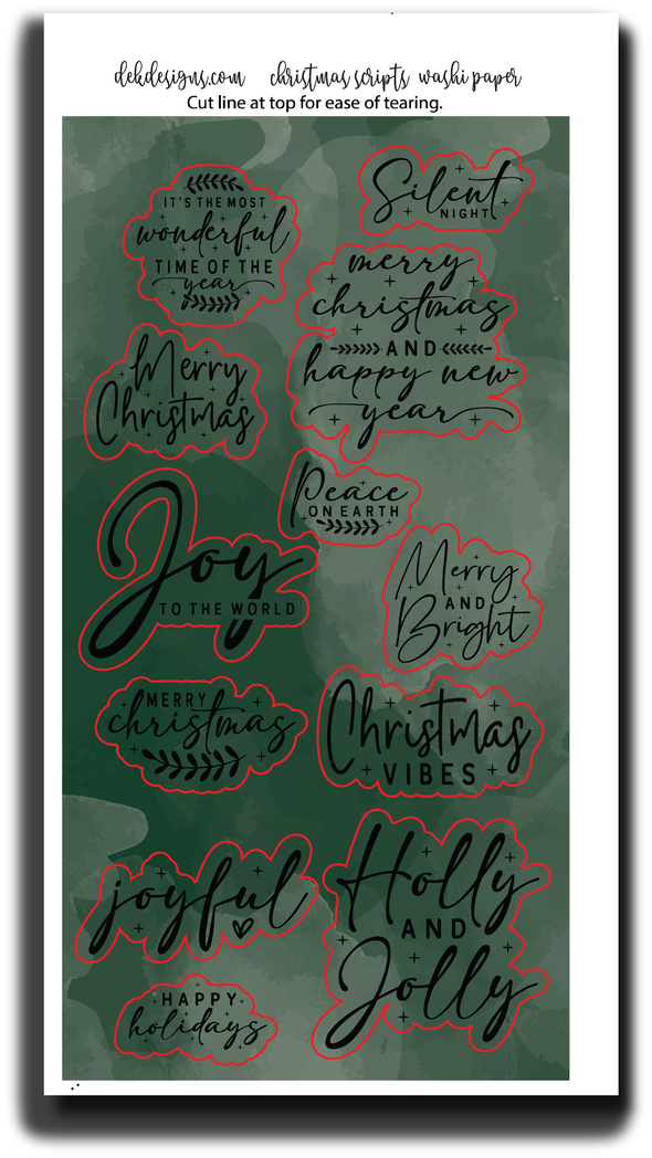 Washi Paper Christmas Scripts