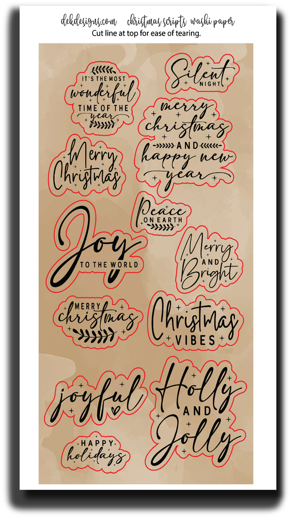 Washi Paper Christmas Scripts