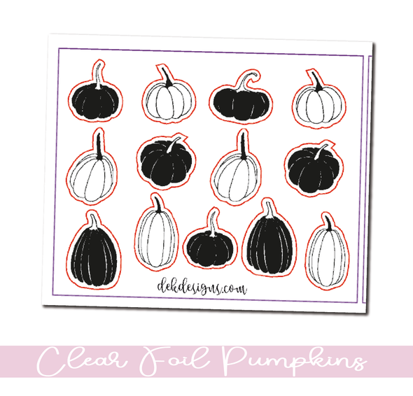 Clear Silver Holo Foil Pumpkins - DEK Designs