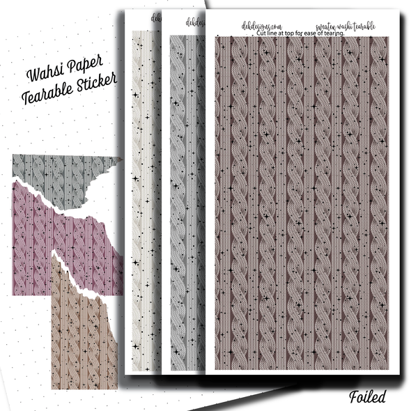 Washi Paper Tearable Sticker - Sweater