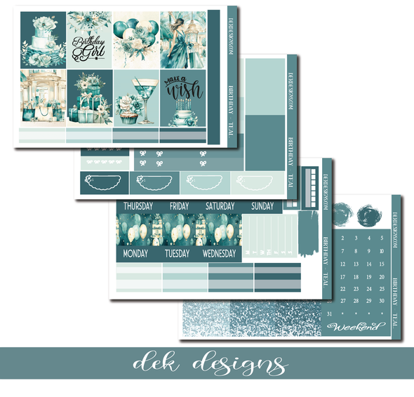Birthday Teal - Hobo Cousin Weekly Overview - DEK Designs