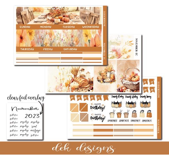 November Monthly Overview - DEK Designs