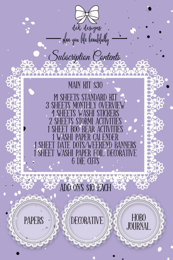 Subscription Monthly Sign Up - DEK Designs