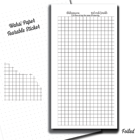 Washi Paper Tearable Sticker - Grid