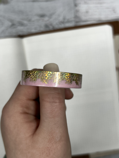 Gold Sparkle Floral Foil * Pink Washi Tape - DEK Designs