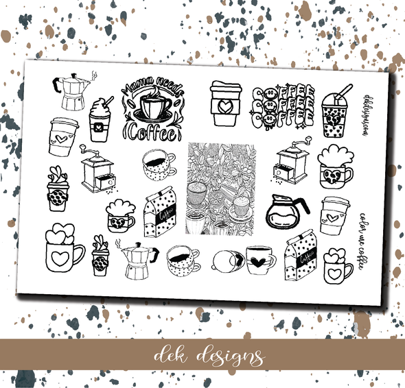 Color Me- Coffee Love - DEK Designs